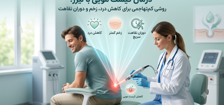درمان کیست مویی با لیزر؛ روشی کم‌تهاجمی برای کاهش درد، زخم و دوران نقاهت